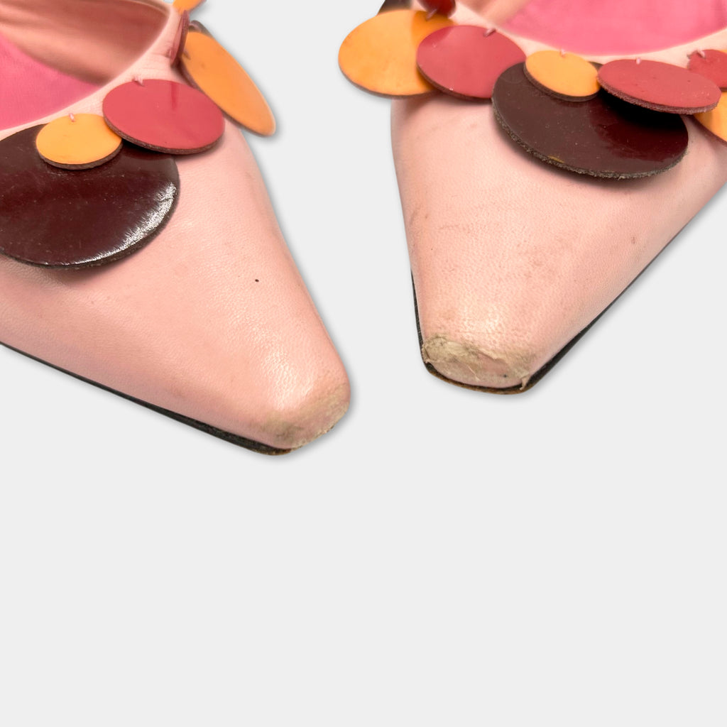 Miu Miu Sequin Pointed-Toe Kitten Heel Mules