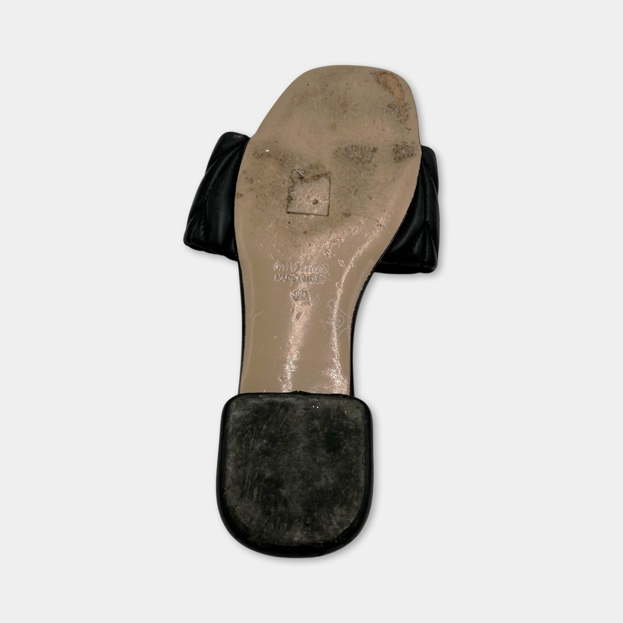 Miu Miu Matelassé Nappa Leather Slides