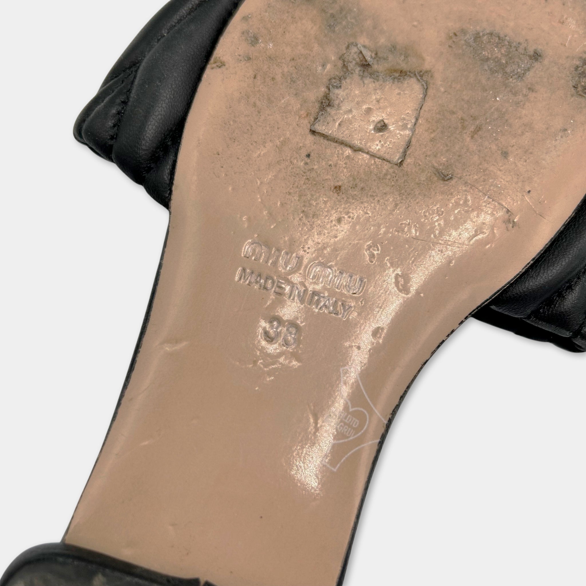 Miu Miu Matelassé Nappa Leather Slides