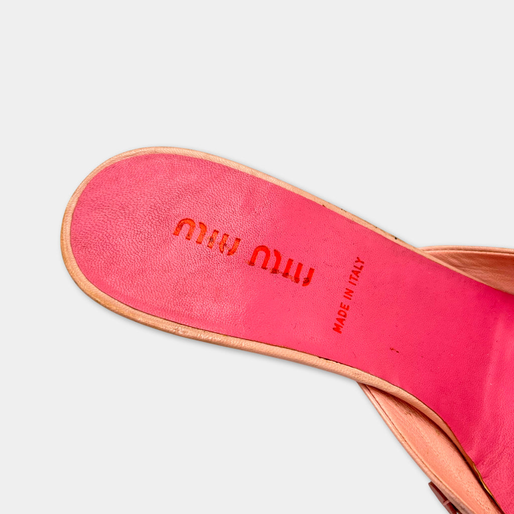 Miu Miu Sequin Pointed-Toe Kitten Heel Mules