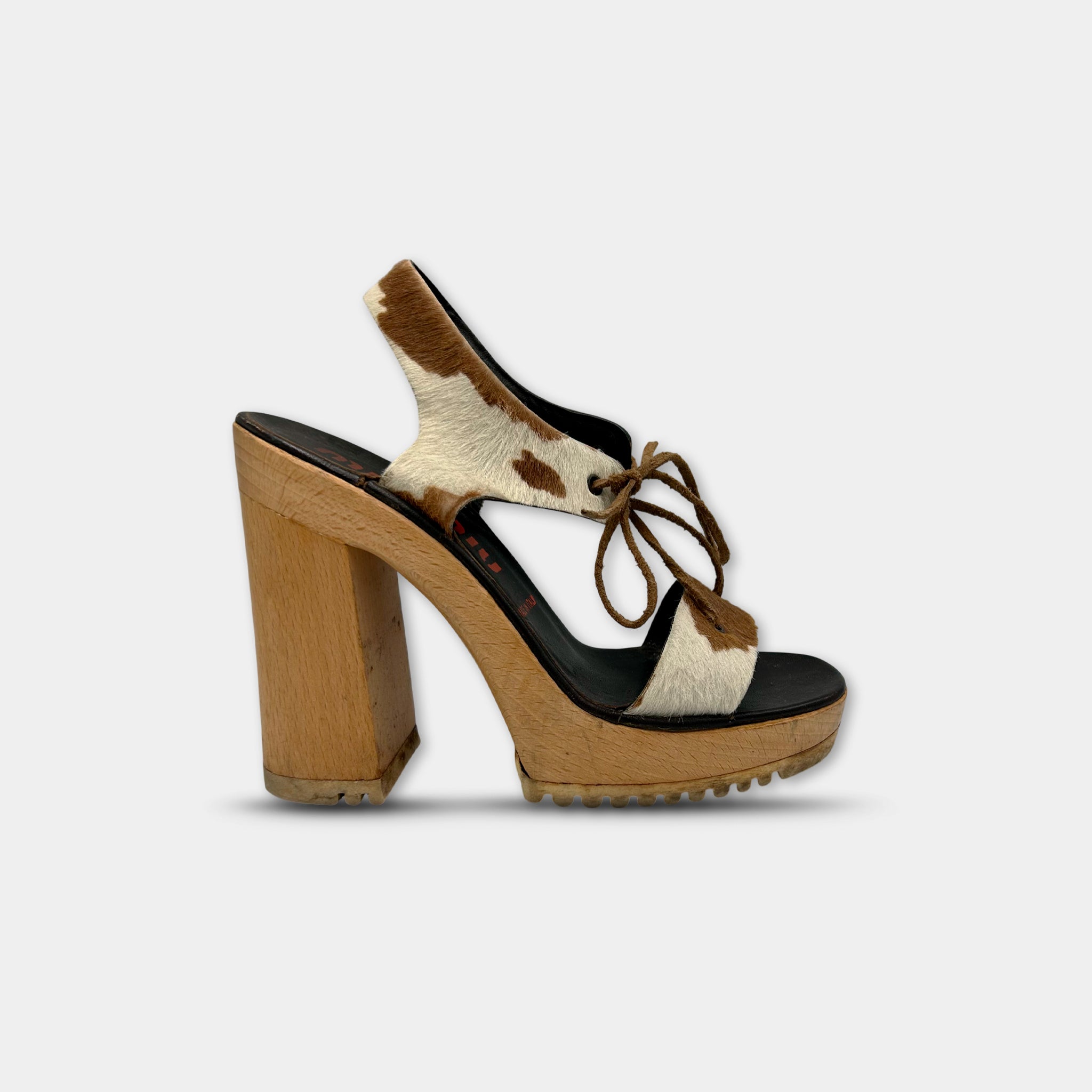 Miu Miu Cow Print Fur Heels