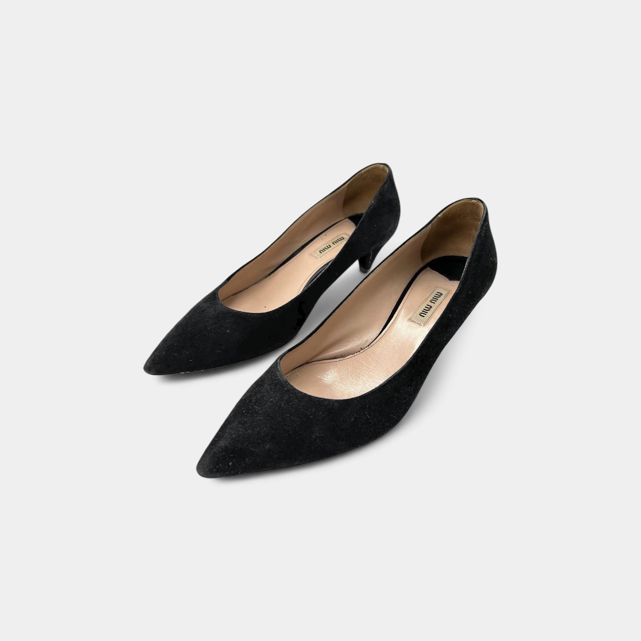 Miu Miu Black Suede Heels