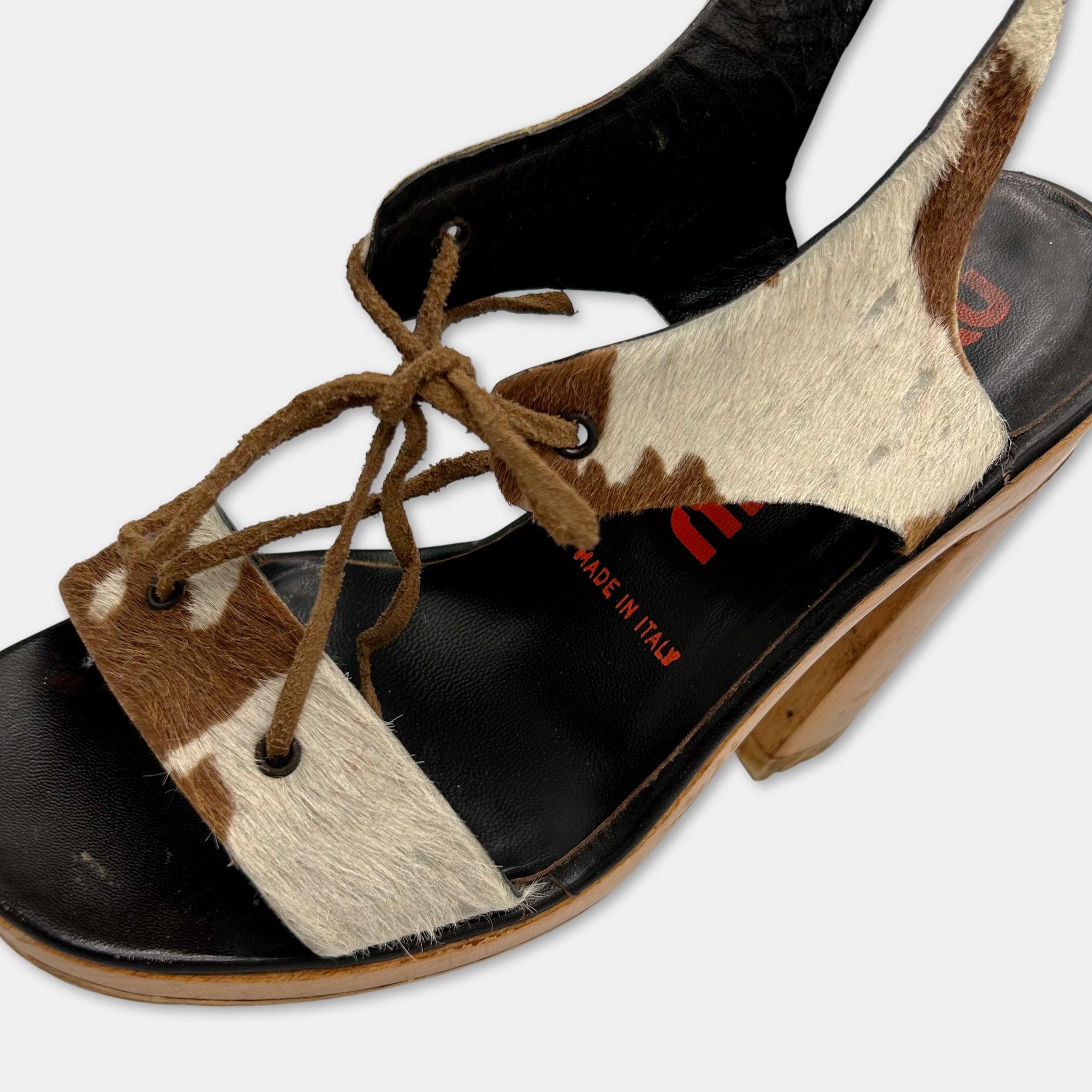 Miu Miu Cow Print Fur Heels