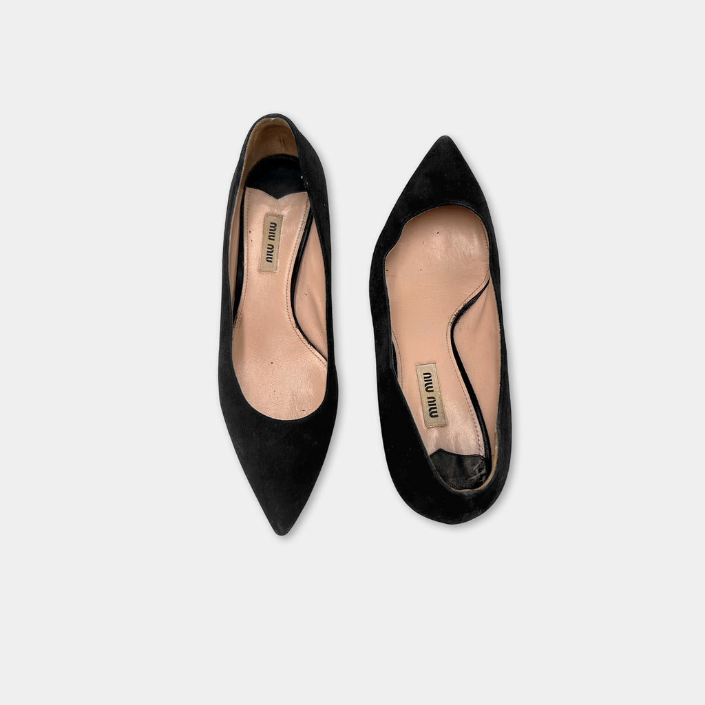 Miu Miu Black Suede Heels