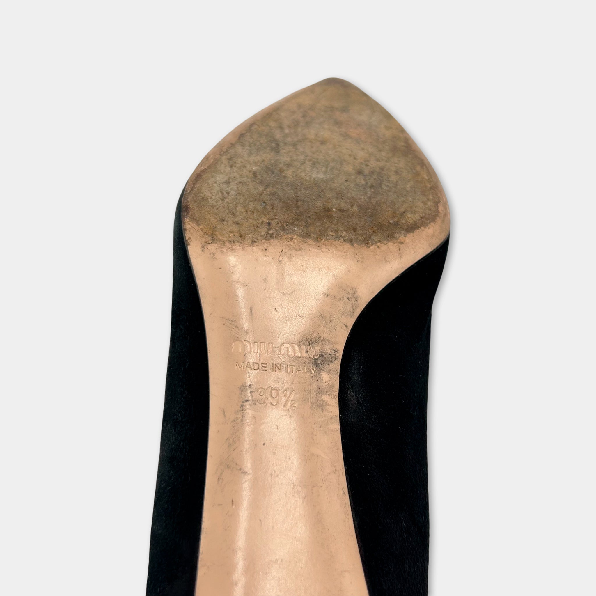 Miu Miu Black Suede Heels