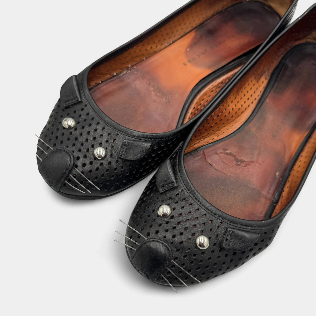 Marc Jacobs Vintage Perforated Leather Mouse Ballet Flats