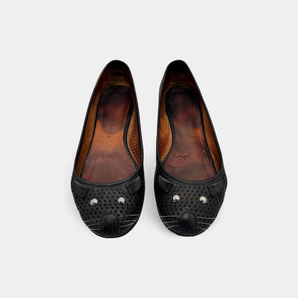 Marc Jacobs Vintage Perforated Leather Mouse Ballet Flats