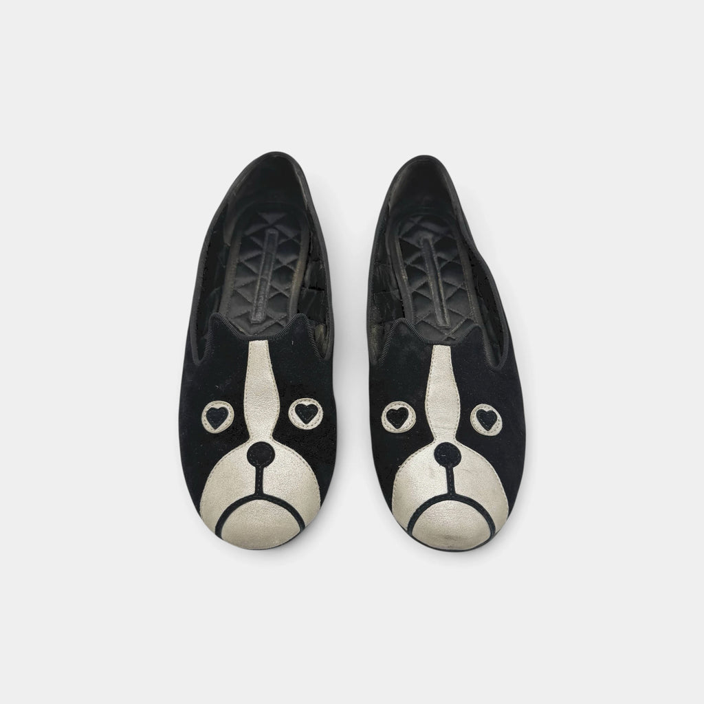 Marc Jacobs "Friends of Mine"  Dog Slip-On Flats