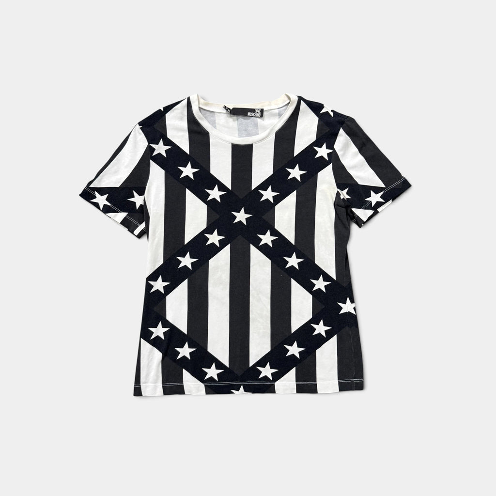 Love Moschino Stars & Stripes All-Over Print T-Shirt