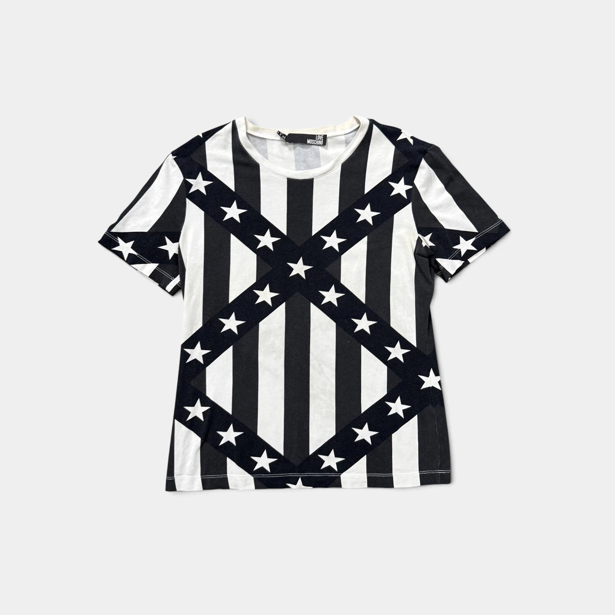 Love Moschino Stars & Stripes All-Over Print T-Shirt