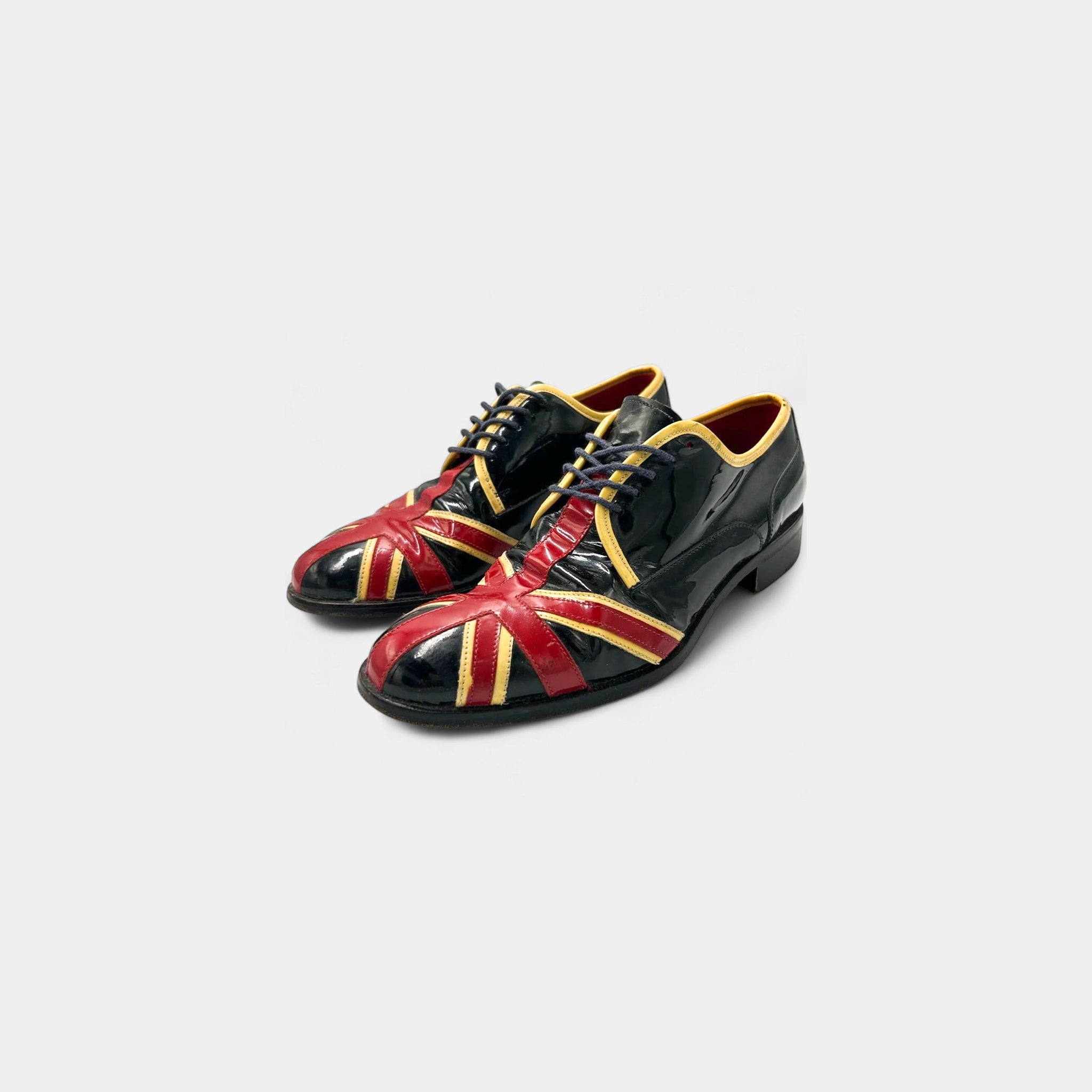 Moschino Union Jack Patent Leather Oxfords