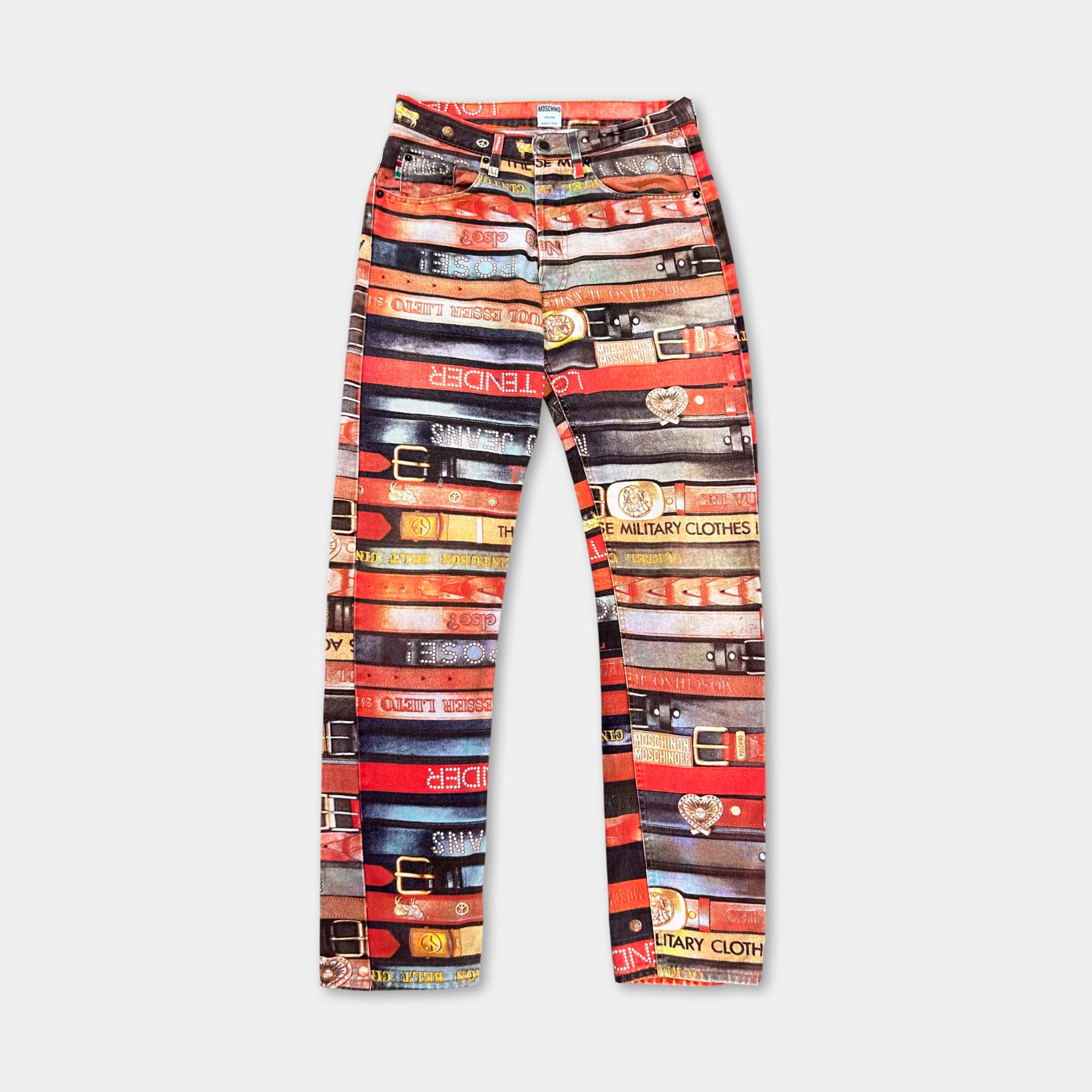 Moschino 2000's Belt Pattern Jeans