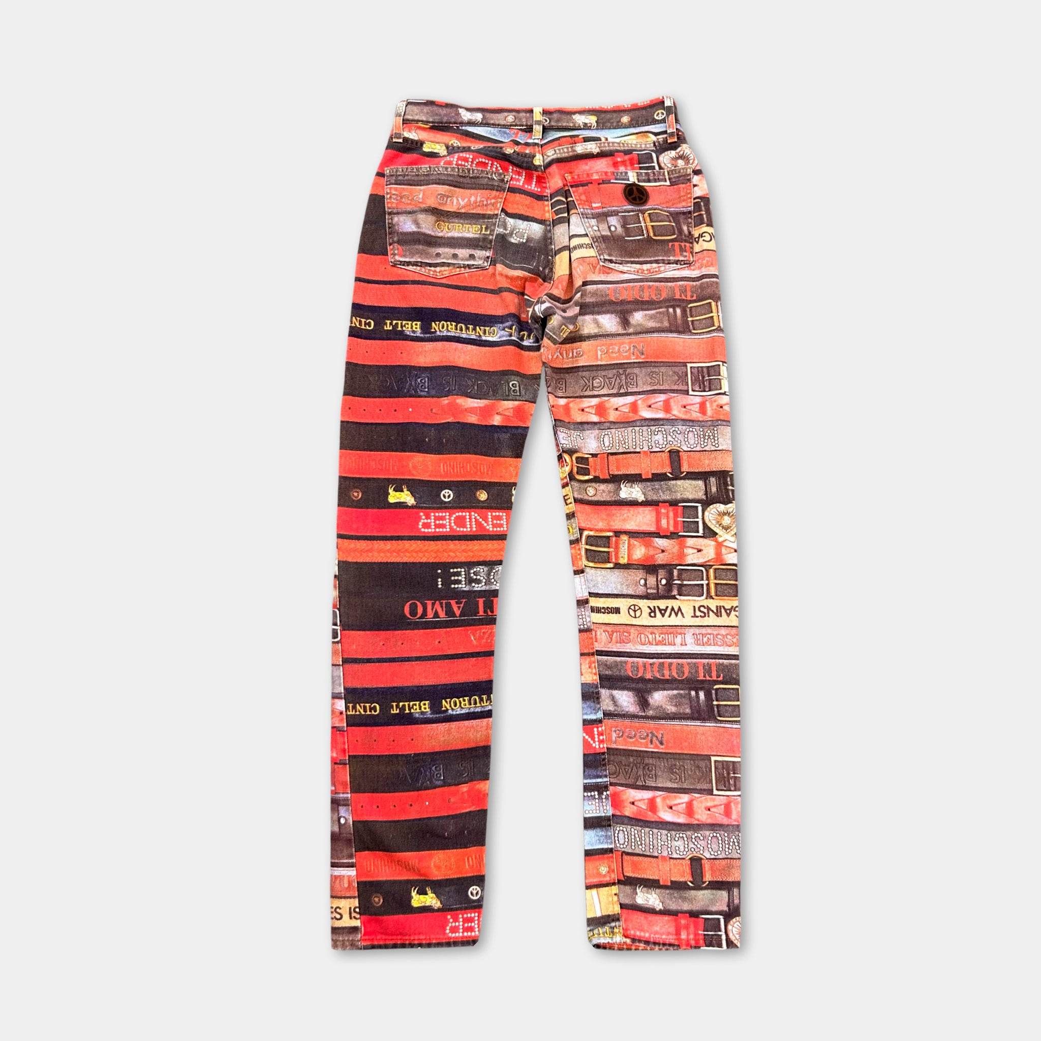 Moschino 2000's Belt Pattern Jeans