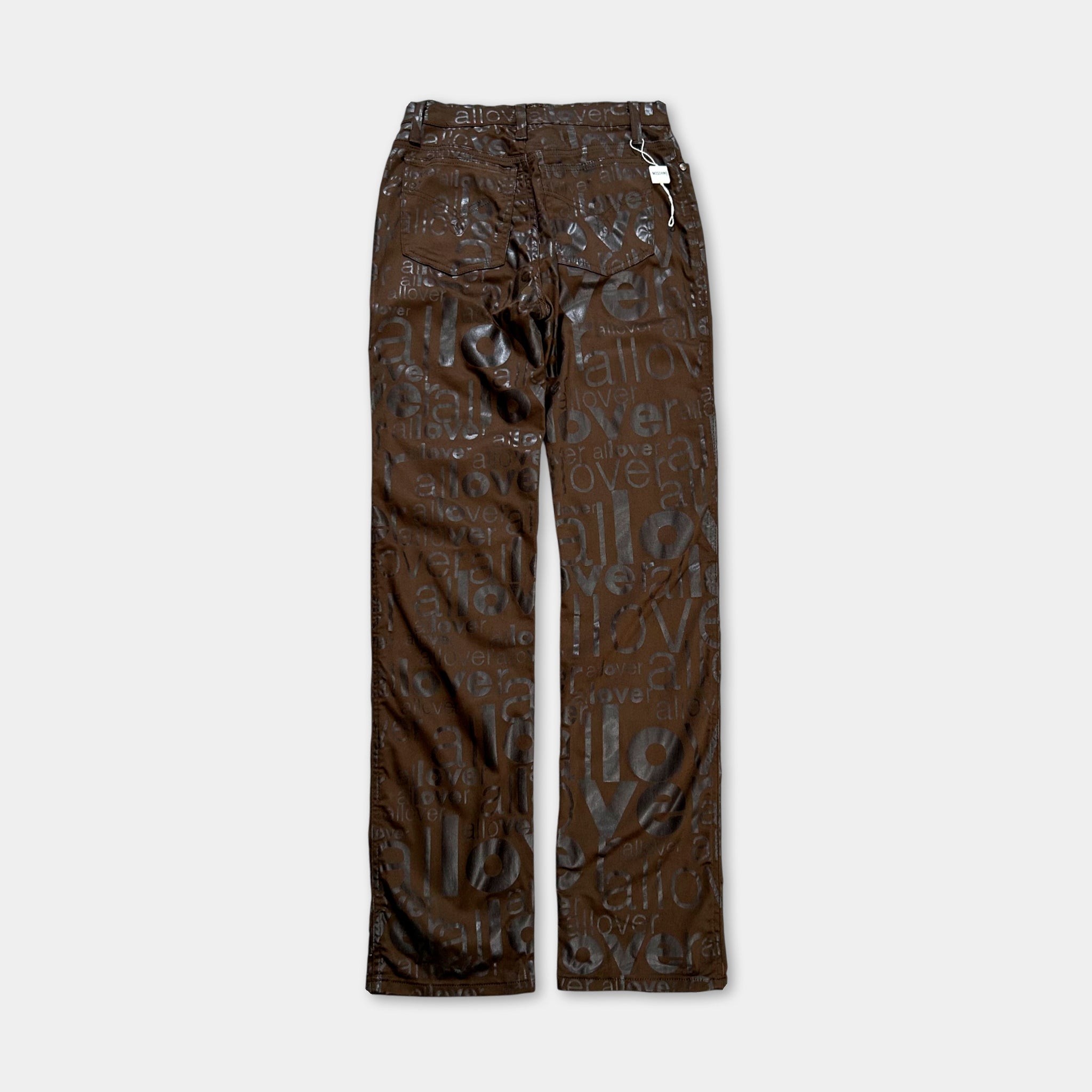 Moschino Brown Letters Print Pants