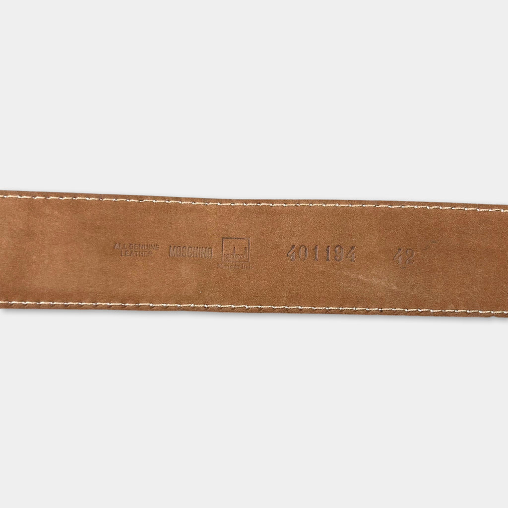 90's Moschino Logo Lettering Leather Belt