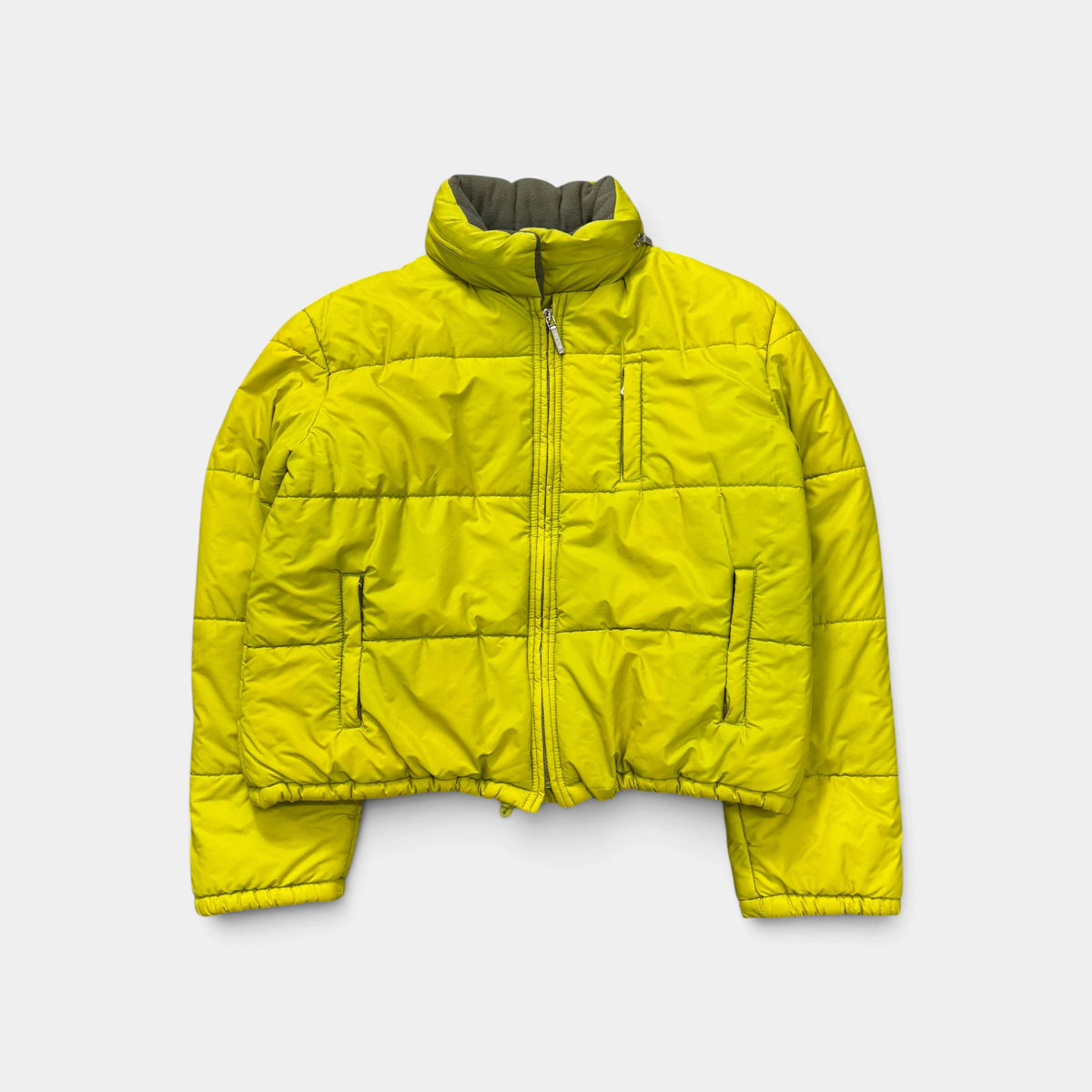 Moschino Lime Green Shearling-Lined Puffer Jacket