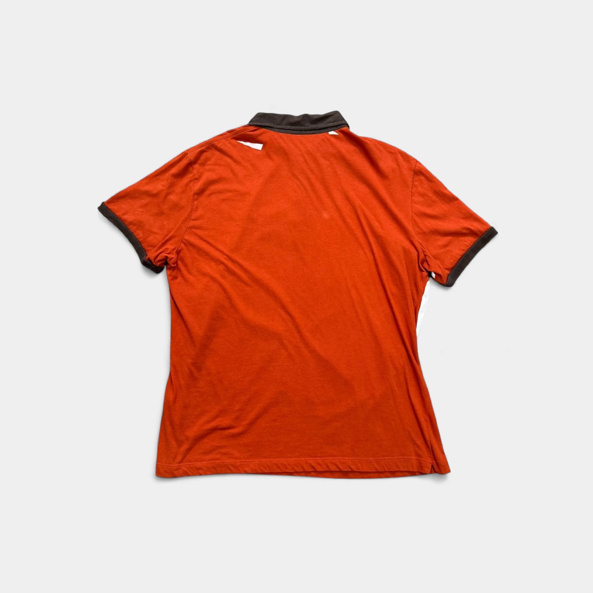 Moschino 2000s Peace Symbol Polo Shirt Orange
