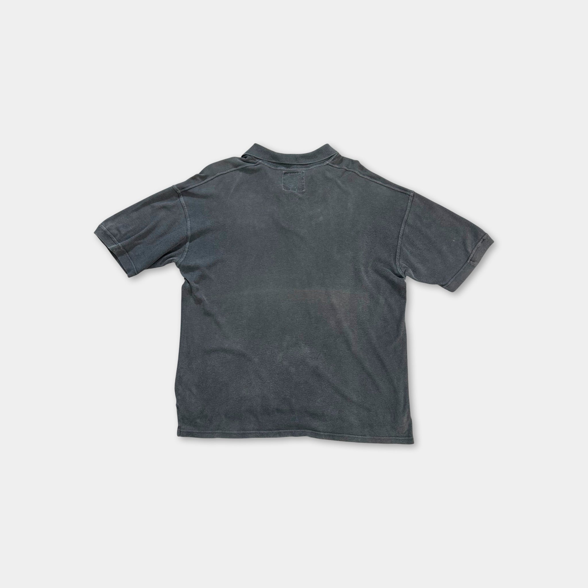 Moschino Vintage Grey Washed Graphic Polo