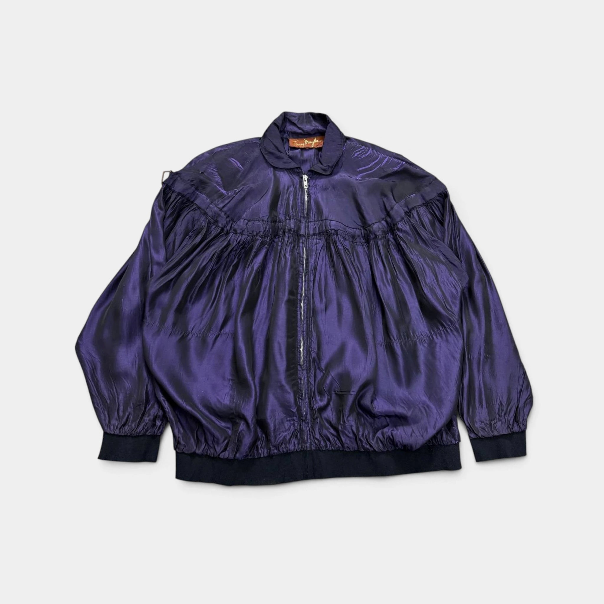 Thierry Mugler 1990s Iridescent Purple Bomber Jacket