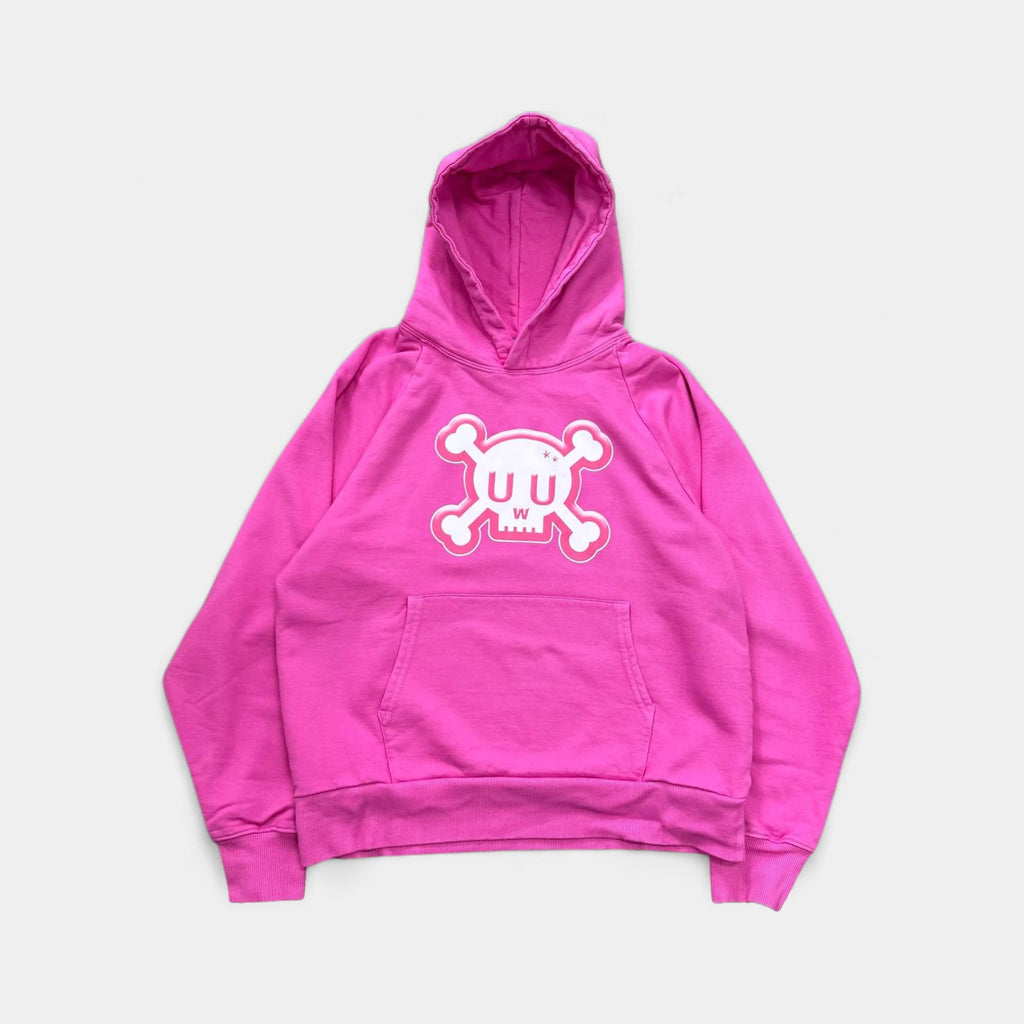 Otaku is Dead 72 Raglan "UwU" Skull Pink Hoodie