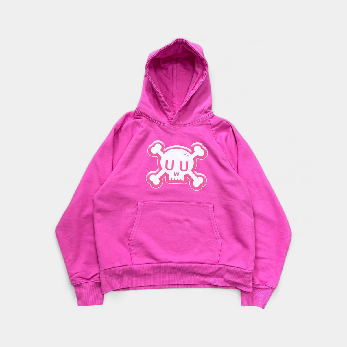 Otaku is Dead 72 Raglan "UwU" Skull Pink Hoodie