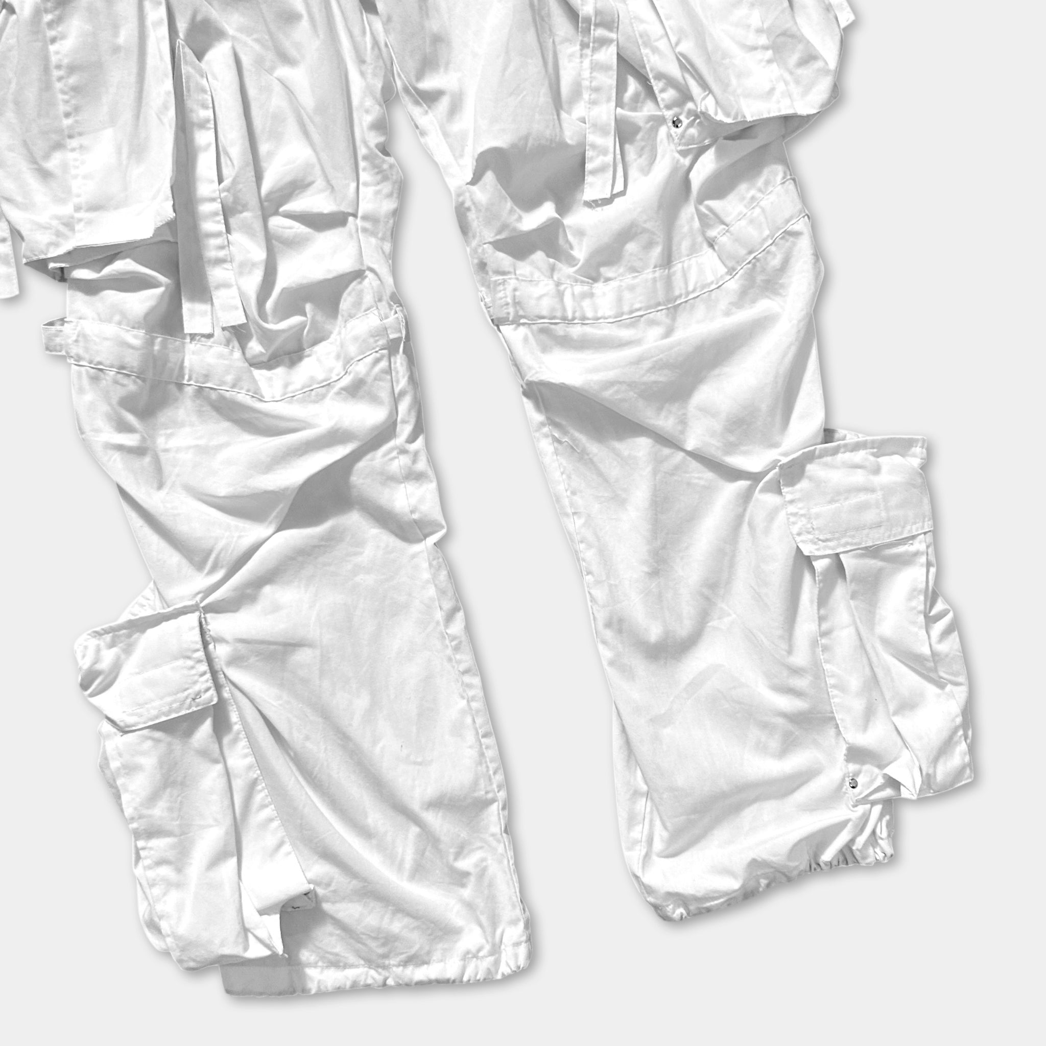 White Parachute Cargo Pants
