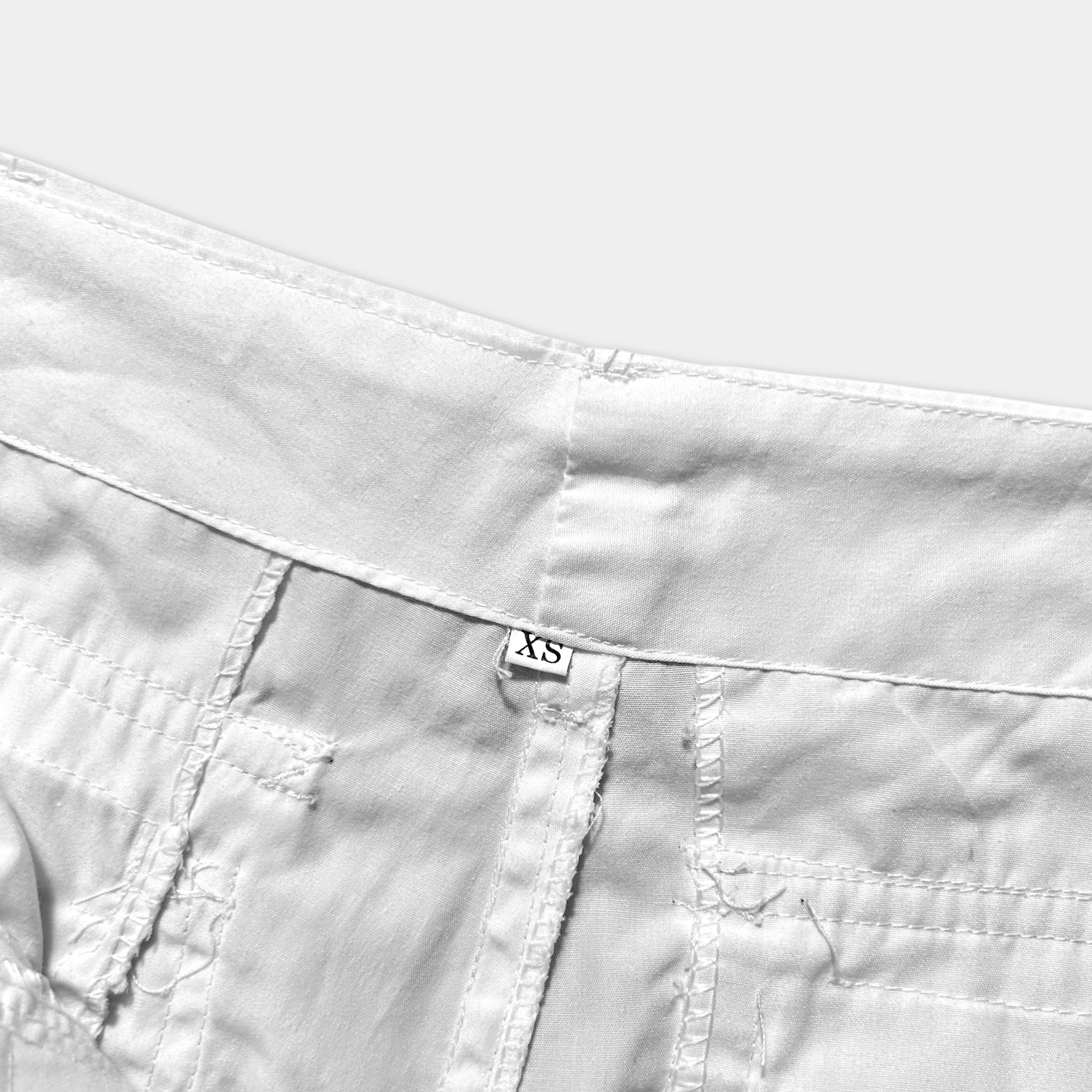 White Parachute Cargo Pants
