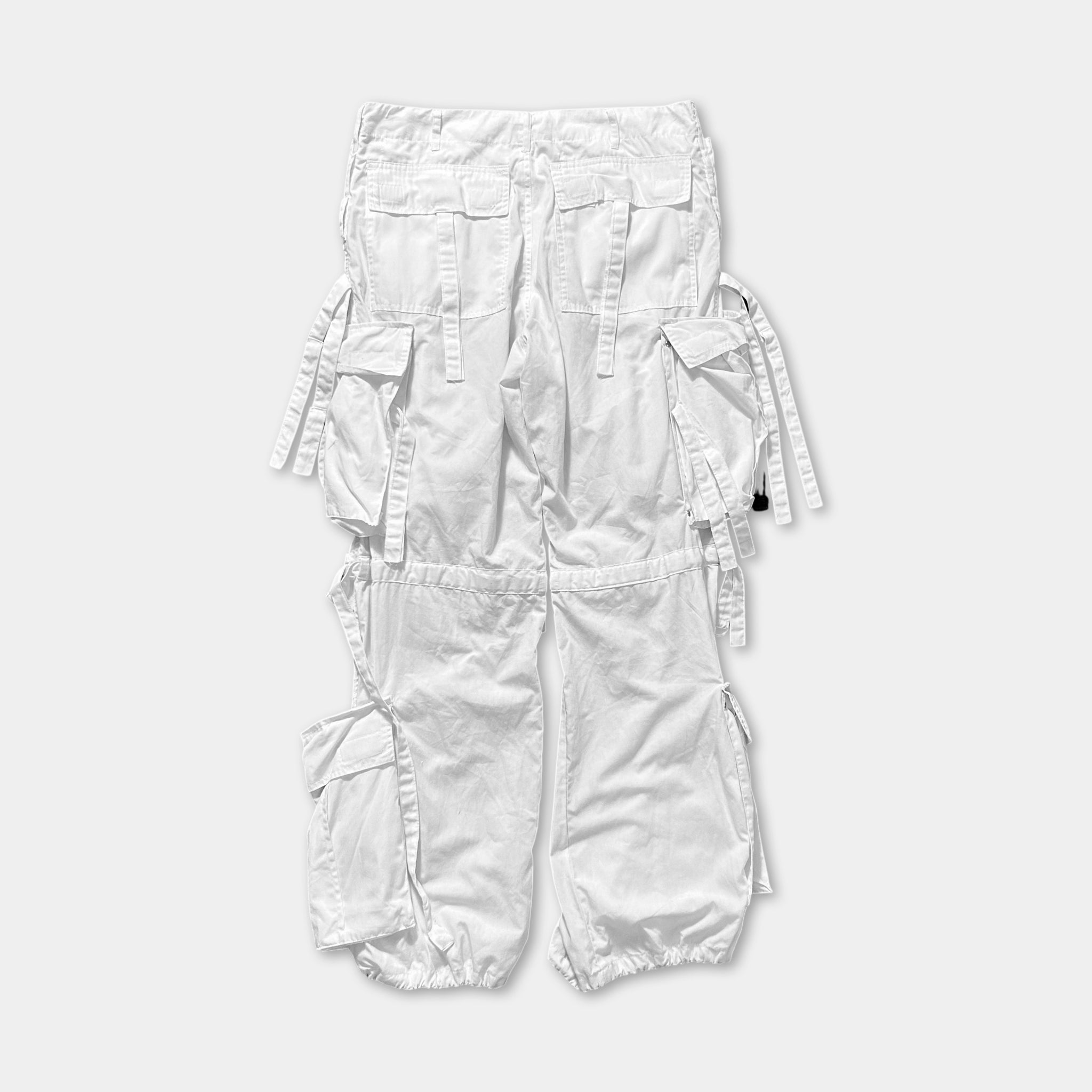 White Parachute Cargo Pants