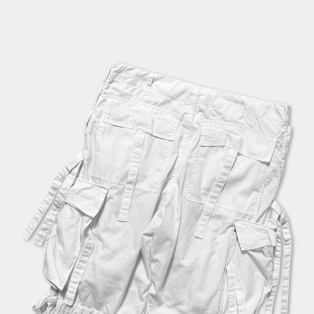 White Parachute Cargo Pants