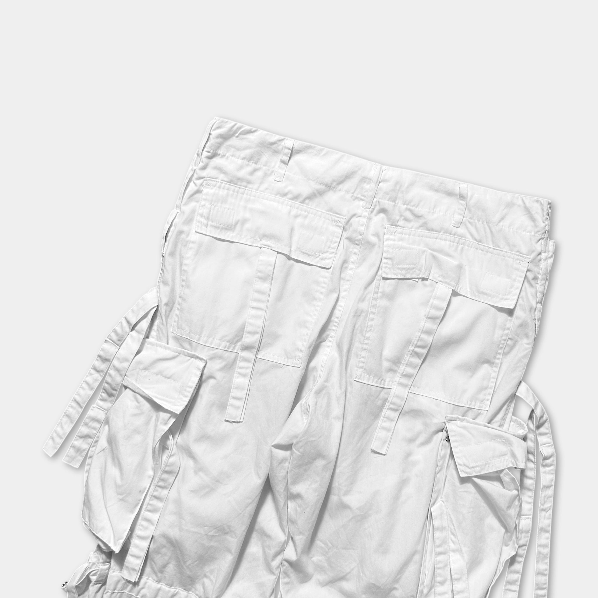 White Parachute Cargo Pants