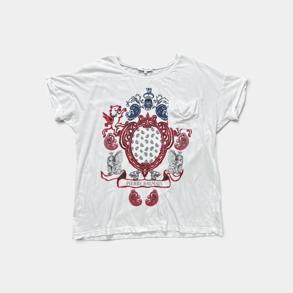 Pierre Balmain Heraldic Crest Oversized T-Shirt