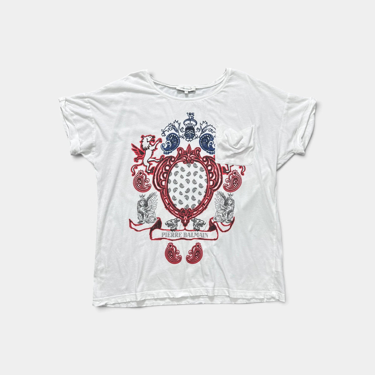 Pierre Balmain Heraldic Crest Oversized T-Shirt
