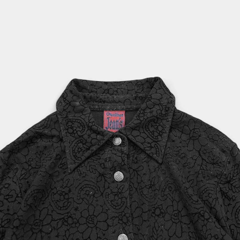 Jean Paul Gaultier Vintage 90s Velvet Floral Buttom Shirt