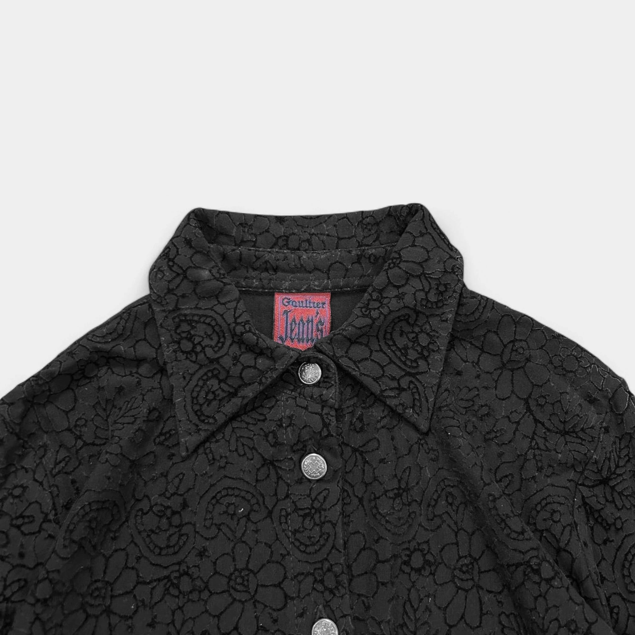 Jean Paul Gaultier Vintage 90s Velvet Floral Buttom Shirt