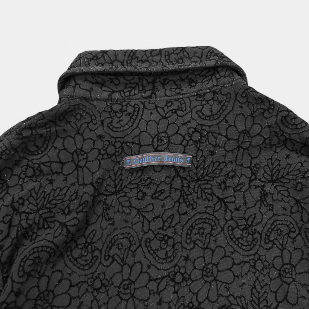 Jean Paul Gaultier Vintage 90s Velvet Floral Buttom Shirt