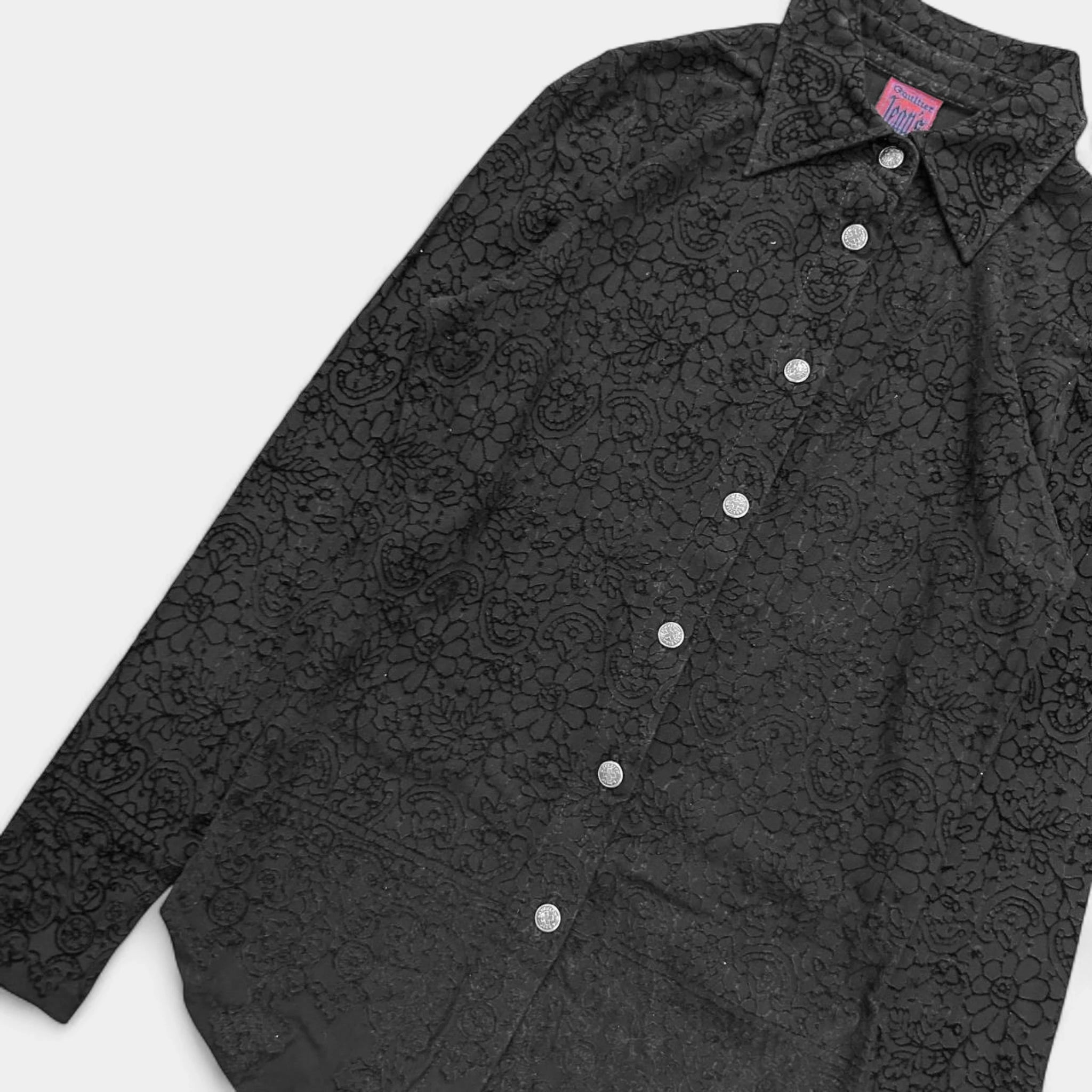 Jean Paul Gaultier Vintage 90s Velvet Floral Buttom Shirt