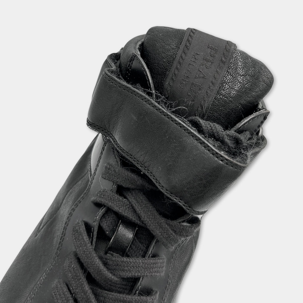Prada Leather Black High Top Sneakers