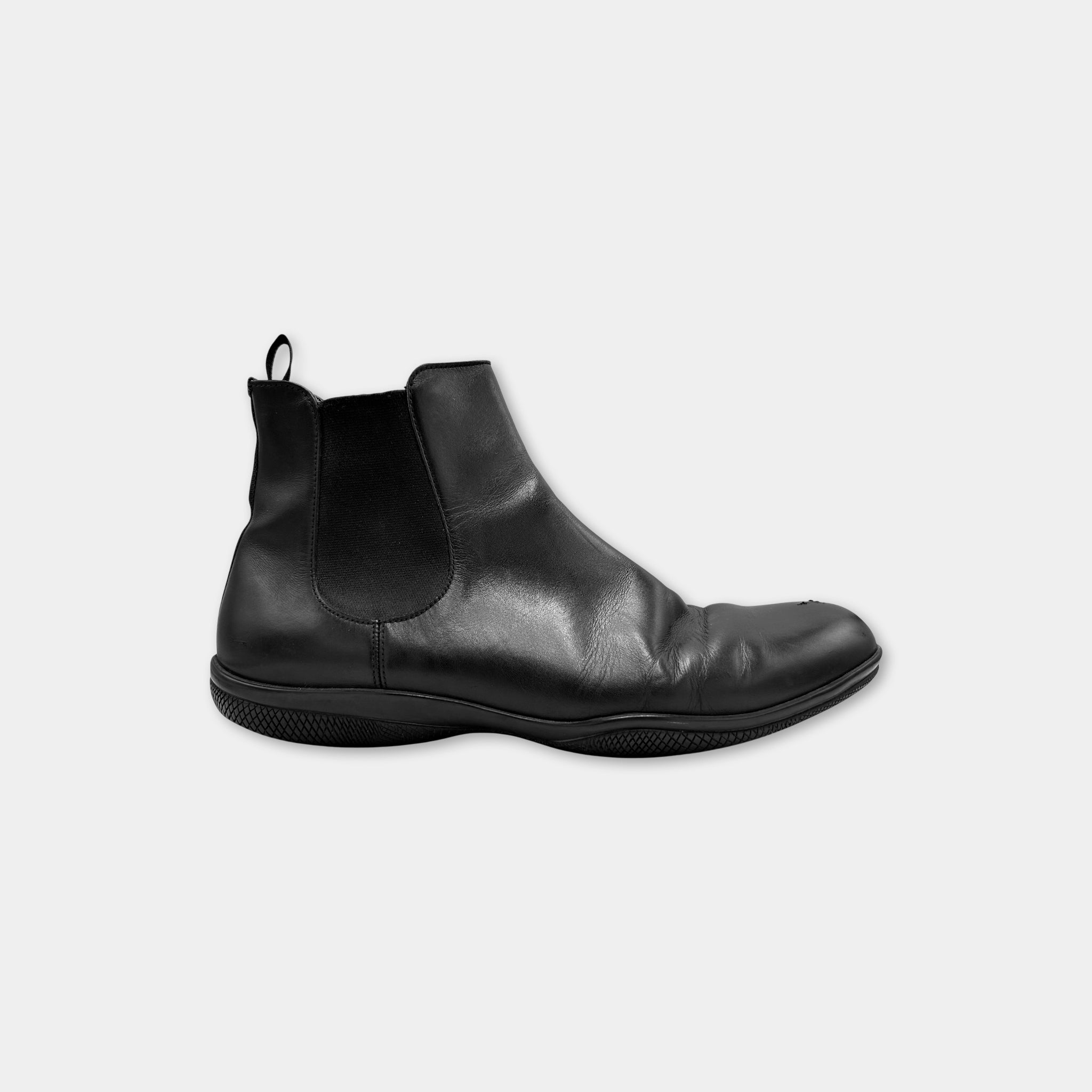 Prada Laceless Black Leather Sneakers