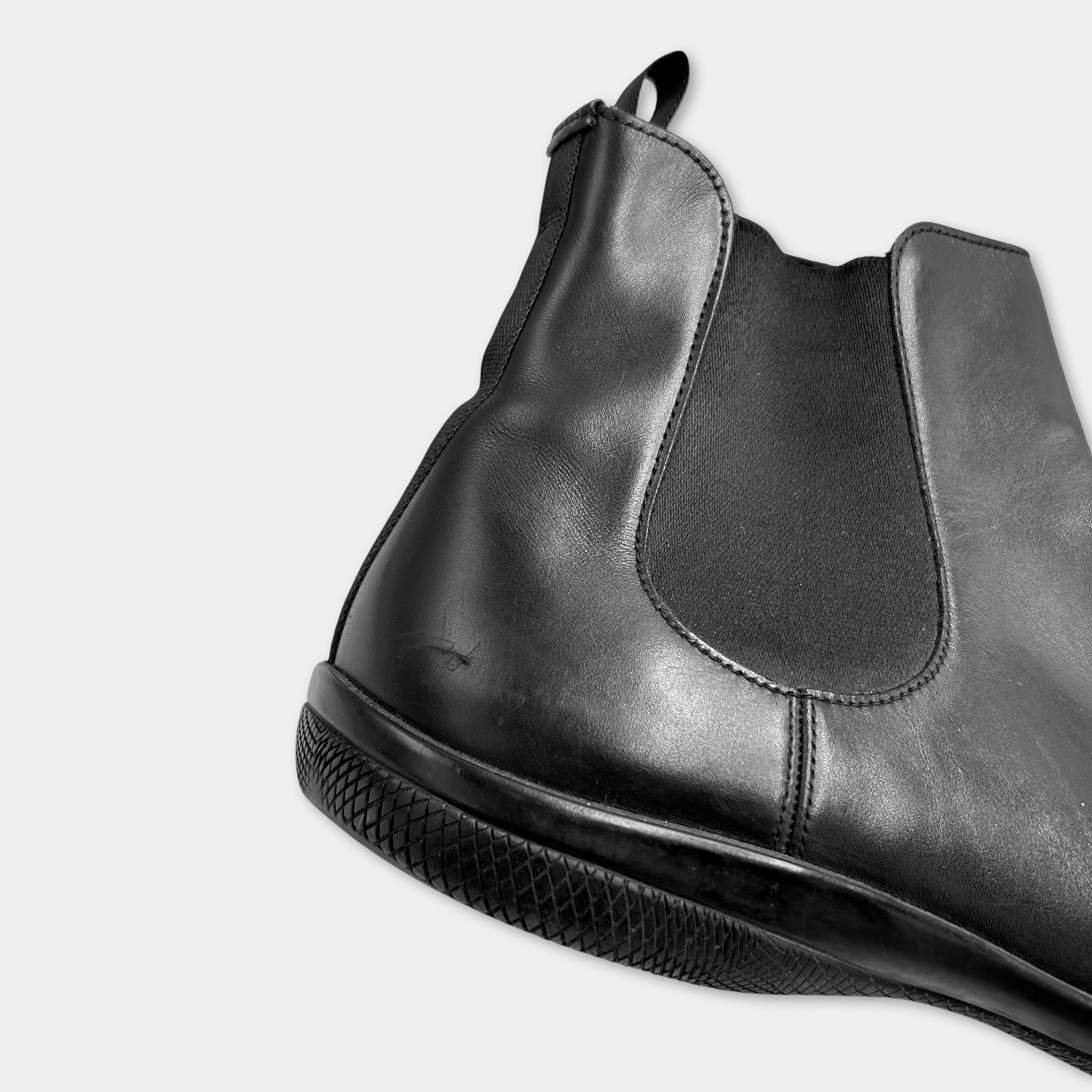 Prada Laceless Black Leather Sneakers