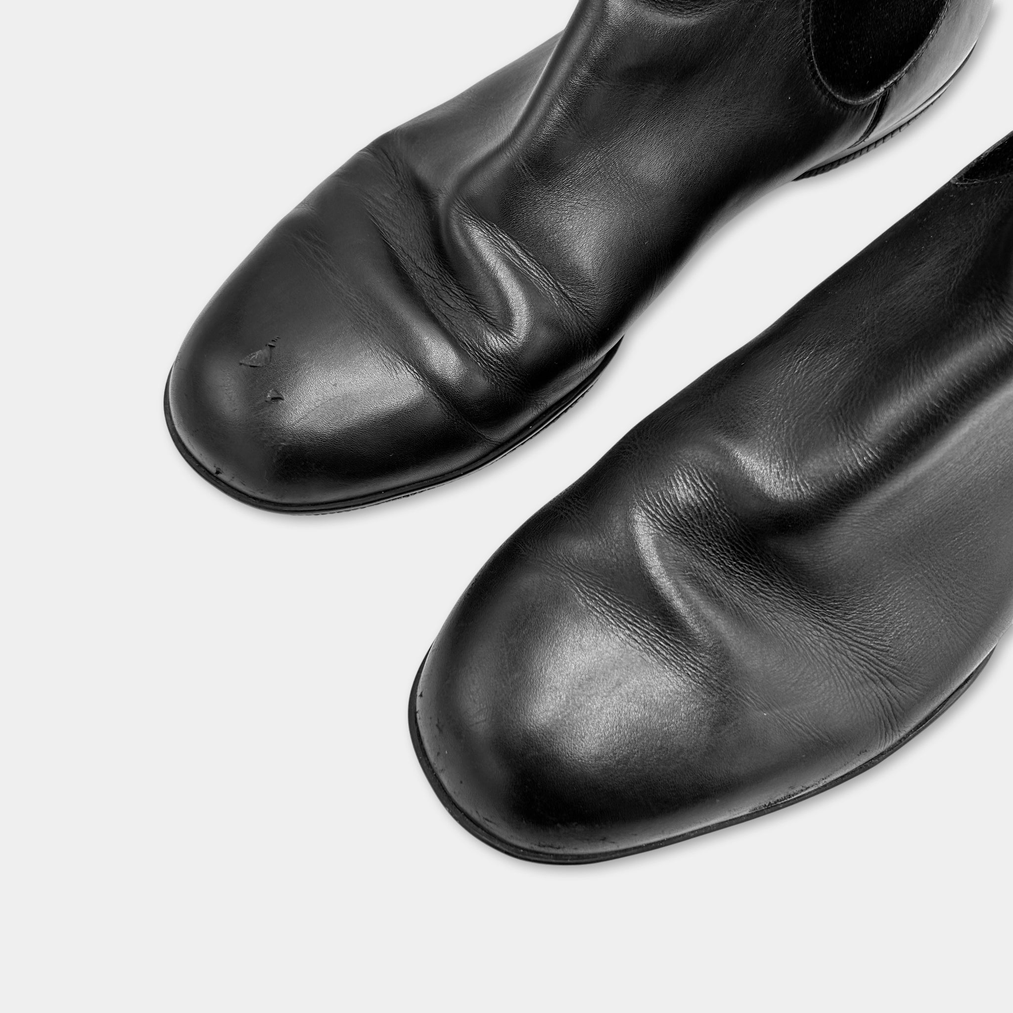 Prada Laceless Black Leather Sneakers