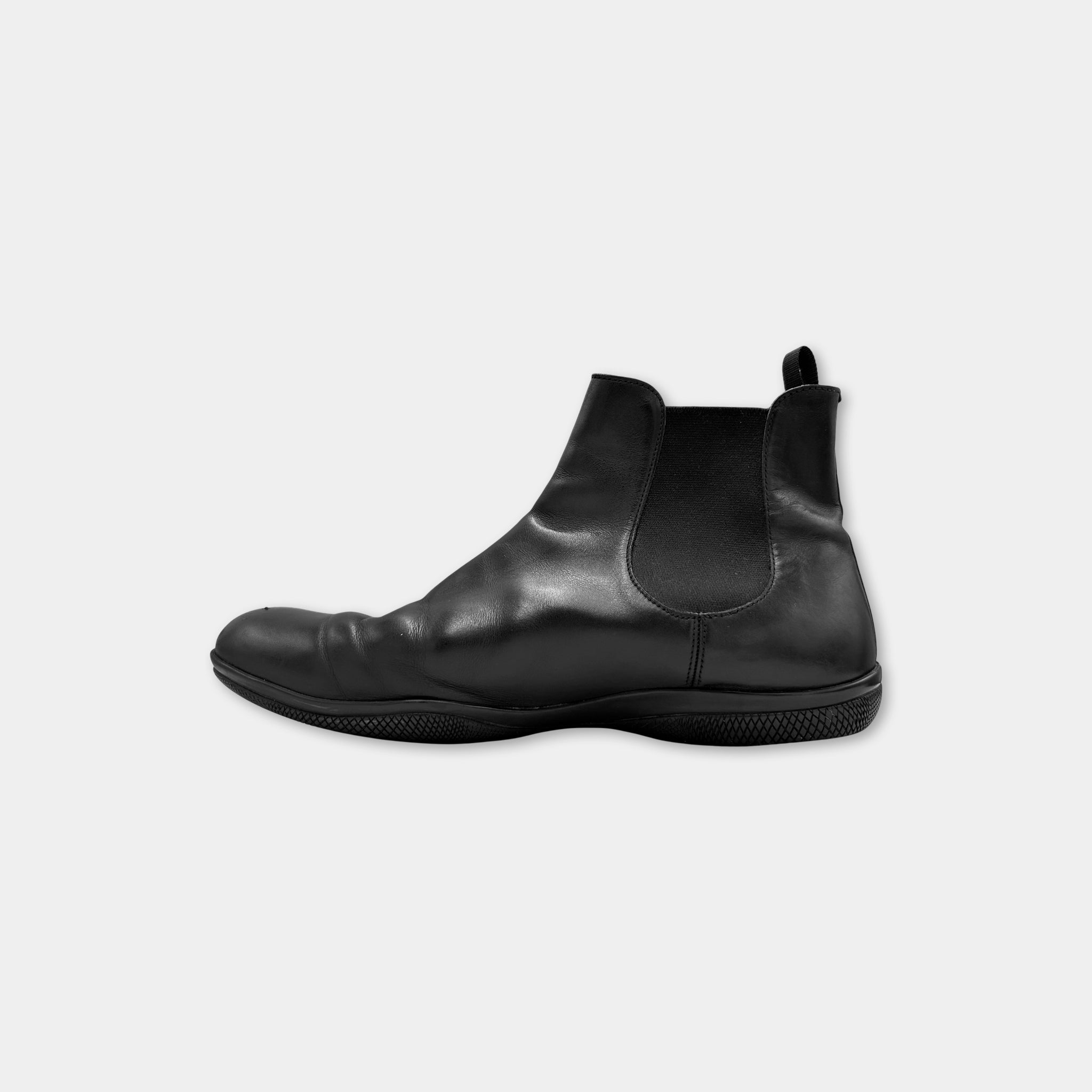 Prada Laceless Black Leather Sneakers