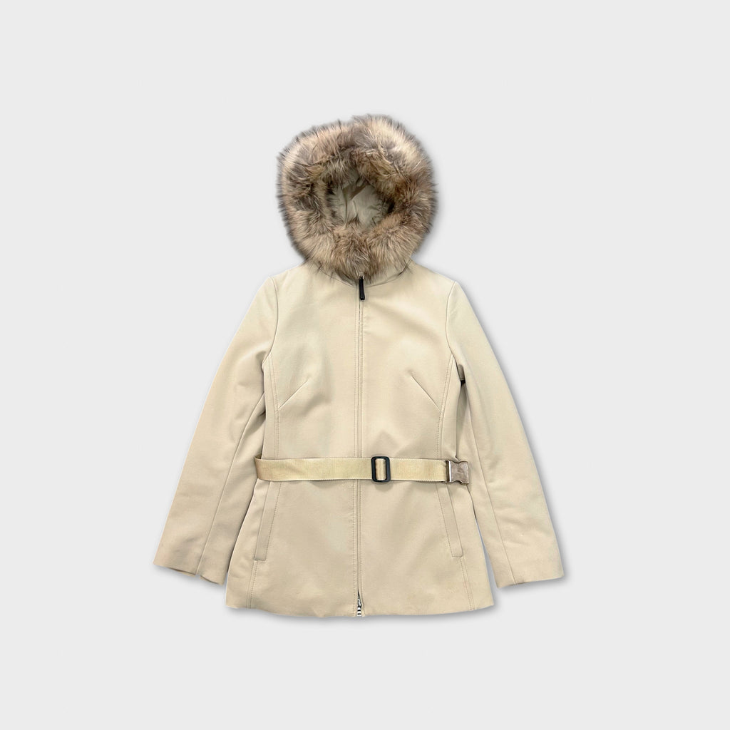 Prada Beige Fur Hooded Jacket