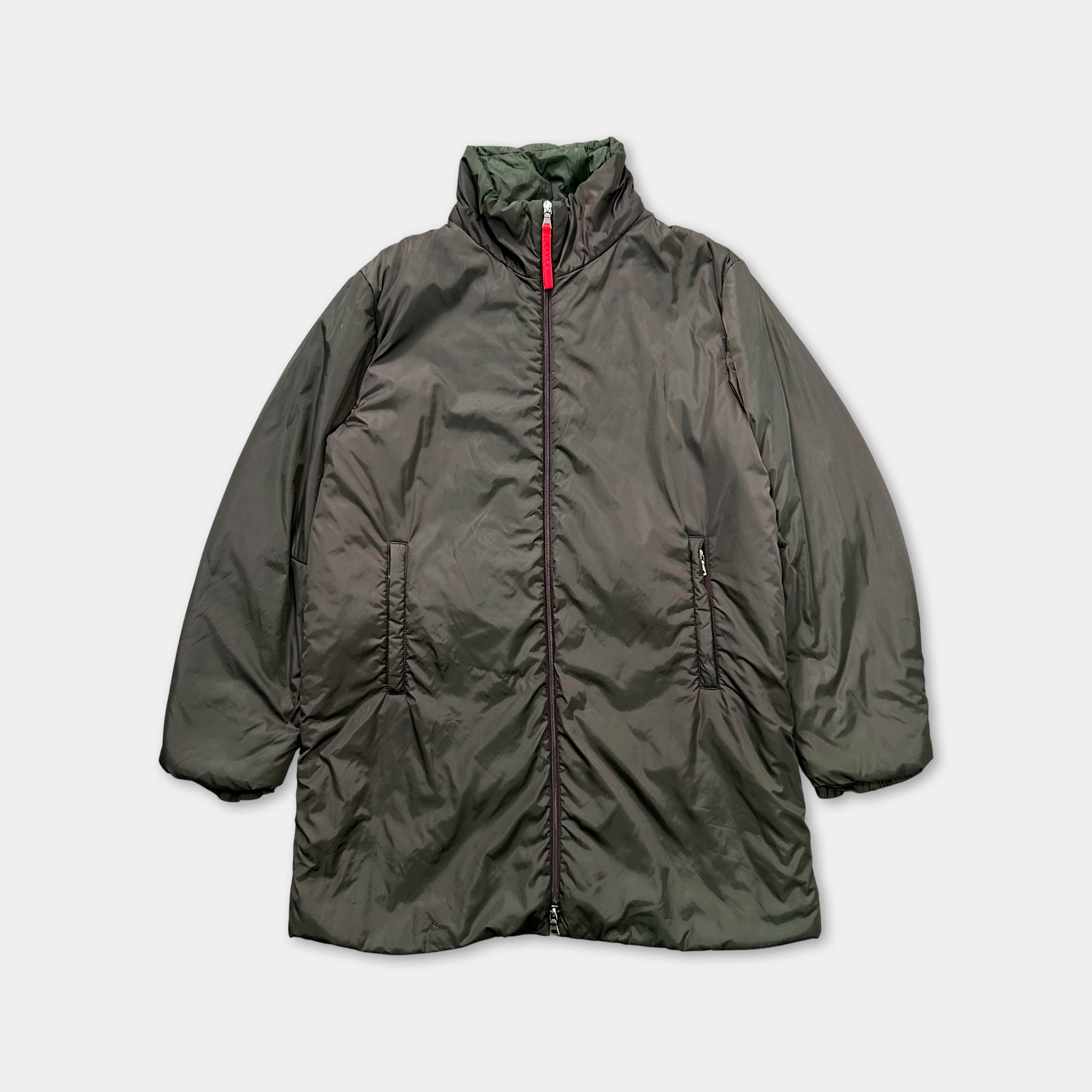 Prada Nylon Green Brown Long Coat