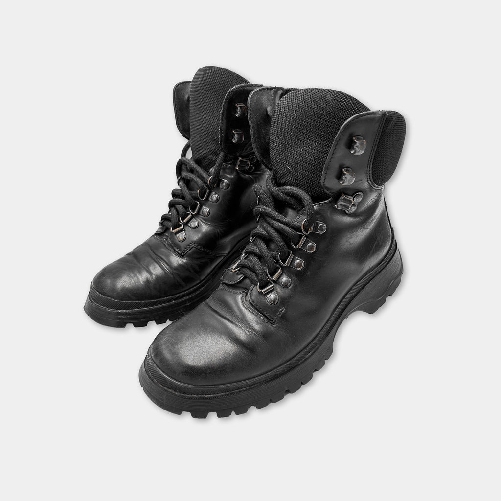 Prada 2000’s Black Leather Combat Boots