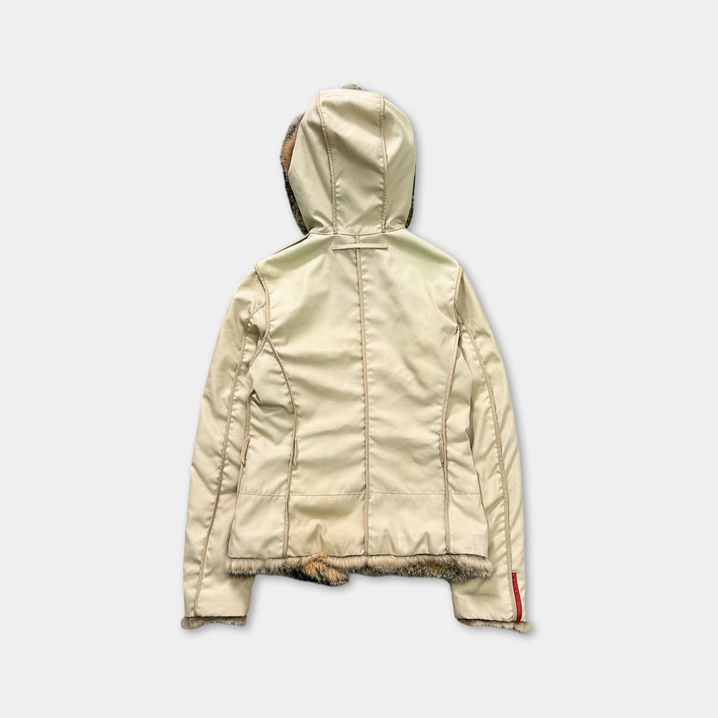 Prada 2000's Beige Fur Nylon Jacket