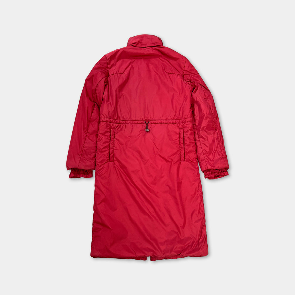 Prada Red Nylon Padded Long Jacket