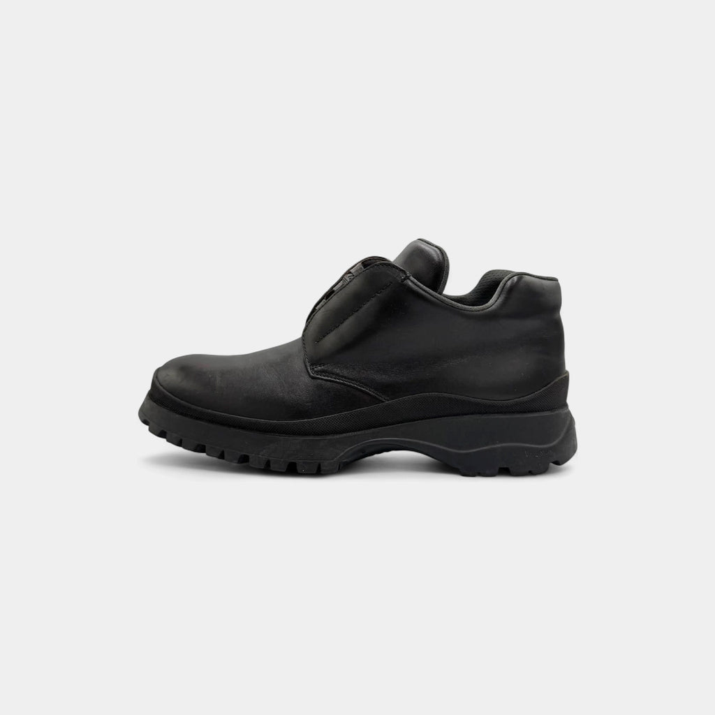 Prada 2000's Black Leather Chunky Mountain Utility Derby Shoes