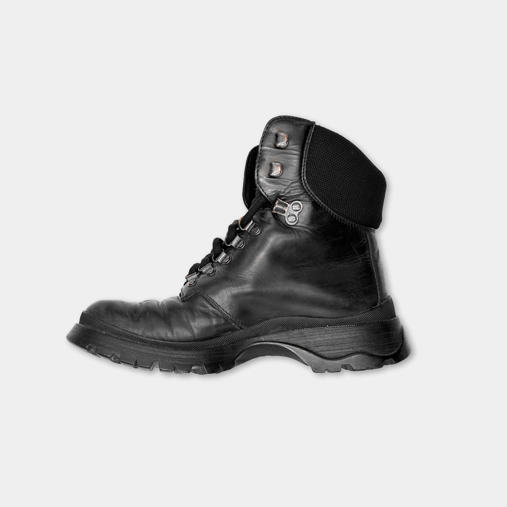 Prada 2000’s Black Leather Combat Boots