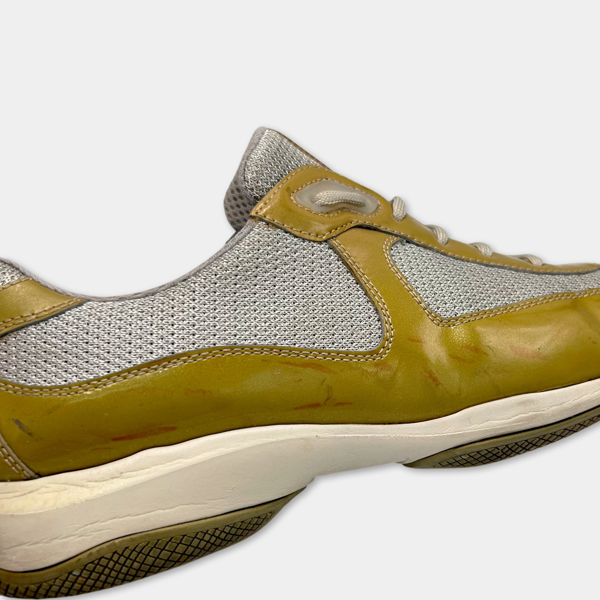 Prada America Cup Vintage Patent Leather Sneakers