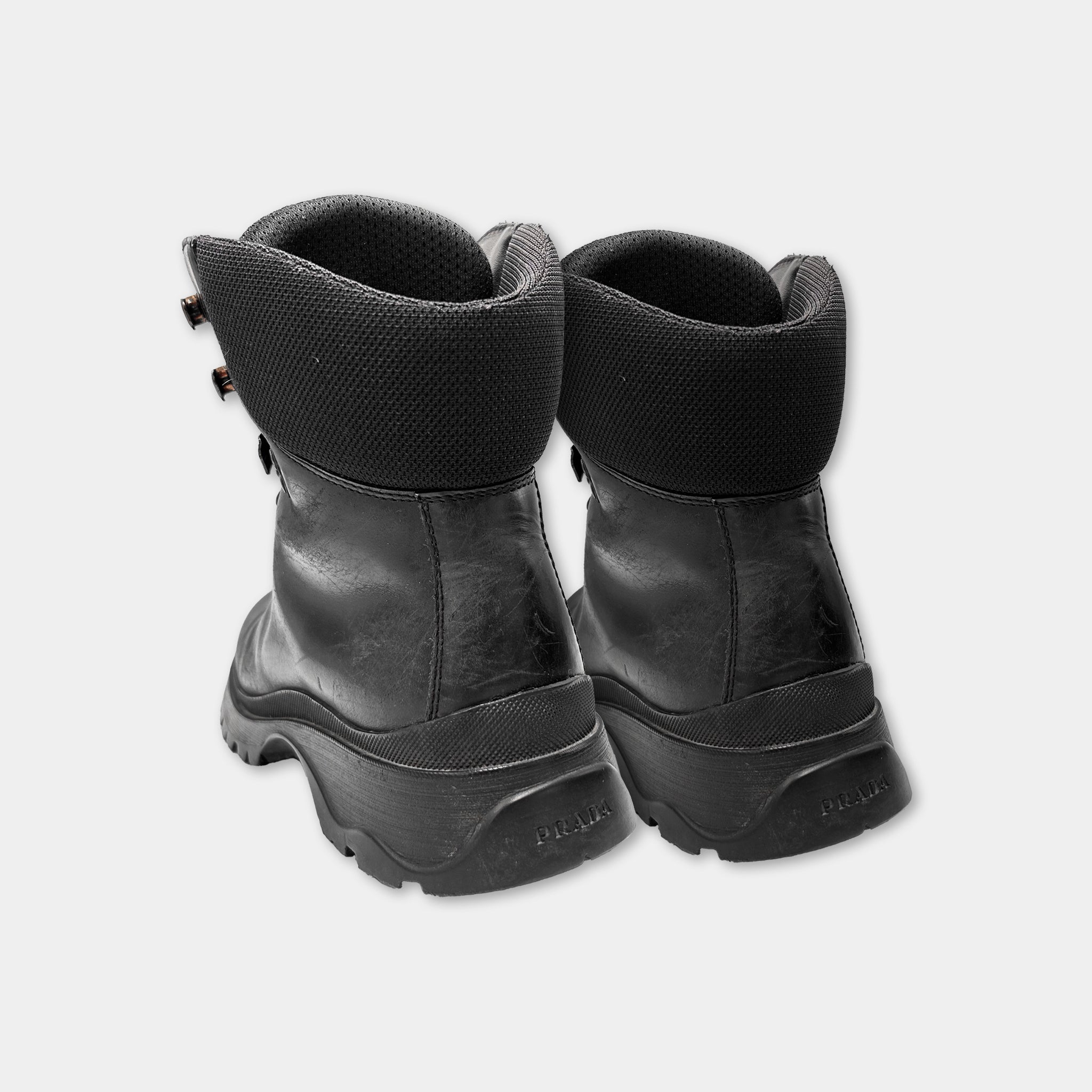 Prada 2000’s Black Leather Combat Boots
